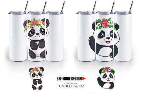 Tumbler Floral Panda Sublimation artnoy 