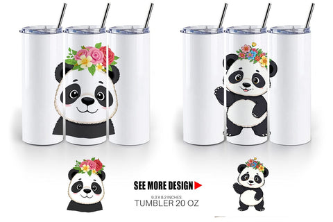 Tumbler Floral Panda Sublimation artnoy 