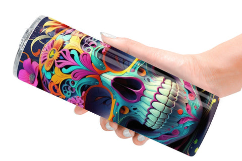 Tumbler Floral Skull Sublimation artnoy 