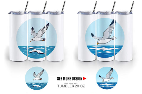 Tumbler Flying Seagull Sublimation artnoy 