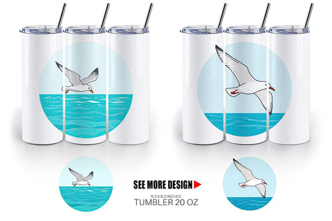 Tumbler Flying Seagull Sublimation artnoy 