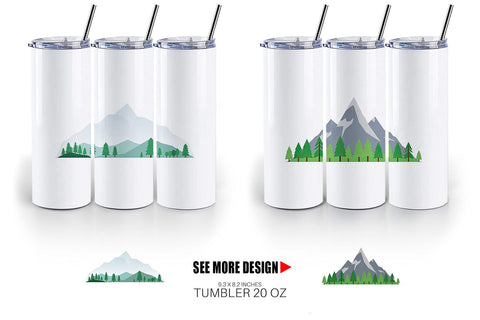 Tumbler Forest and Mountain Sublimation artnoy 