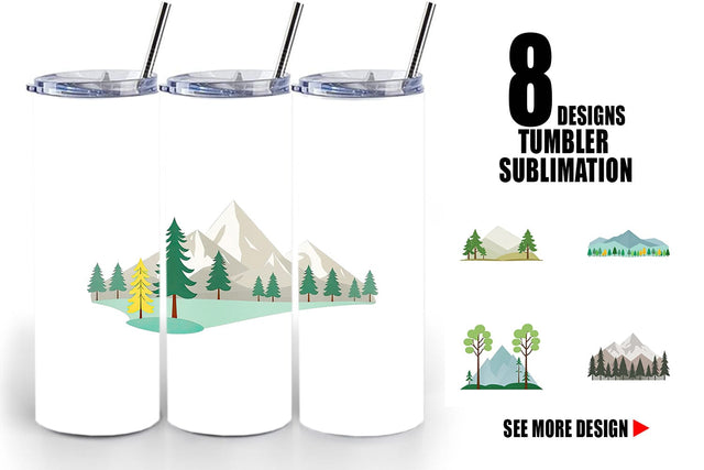 Tumbler Forest and Mountain Sublimation artnoy 