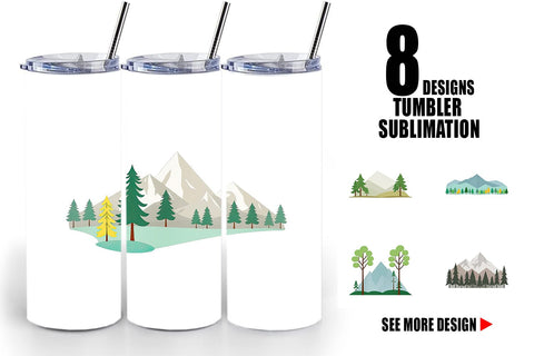 Tumbler Forest and Mountain Sublimation artnoy 