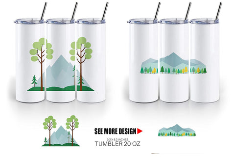 Tumbler Forest and Mountain Sublimation artnoy 