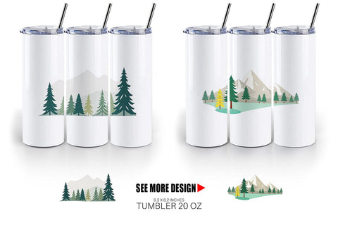 Tumbler Forest and Mountain Sublimation artnoy 