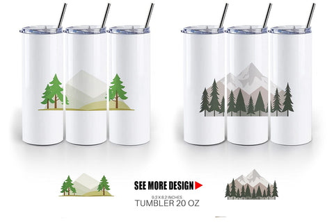 Tumbler Forest and Mountain Sublimation artnoy 