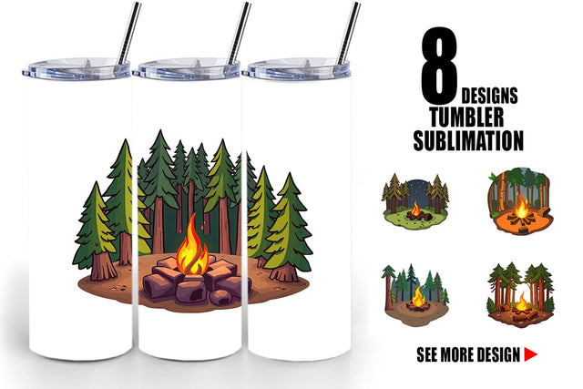 Tumbler Forest Campfire Sublimation artnoy 