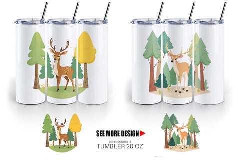 Tumbler Forest Deer Sublimation artnoy 