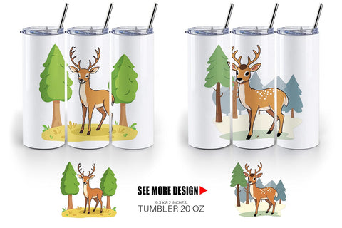 Tumbler Forest Deer Sublimation artnoy 