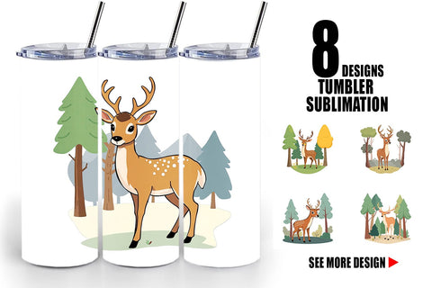 Tumbler Forest Deer Sublimation artnoy 