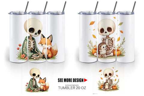 Tumbler Forest Familiar Skeletons Sublimation artnoy 