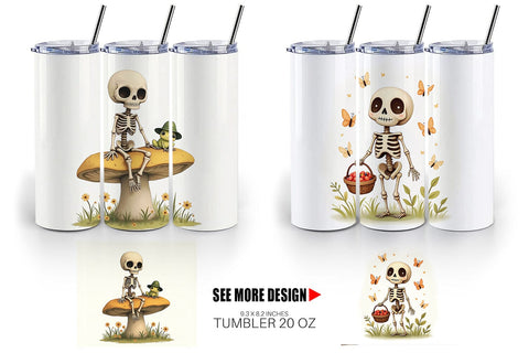 Tumbler Forest Familiar Skeletons Sublimation artnoy 