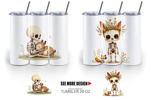 Tumbler Forest Familiar Skeletons Sublimation artnoy 