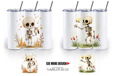 Tumbler Forest Familiar Skeletons Sublimation artnoy 