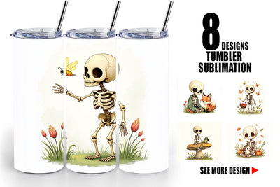 Tumbler Forest Familiar Skeletons Sublimation artnoy 