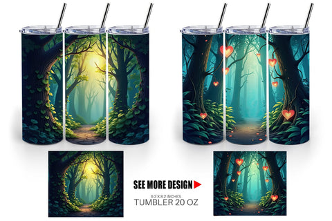 Tumbler Forest Heart Sublimation artnoy 