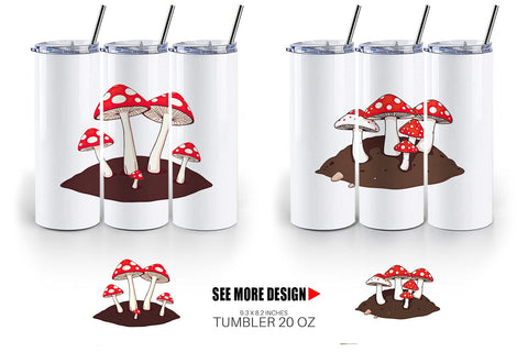Tumbler Forest Mushrooms Sublimation artnoy 