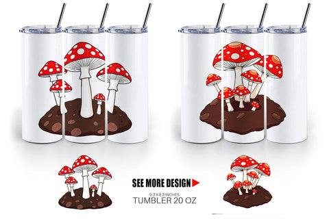 Tumbler Forest Mushrooms Sublimation artnoy 