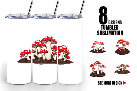 Tumbler Forest Mushrooms Sublimation artnoy 