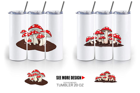 Tumbler Forest Mushrooms Sublimation artnoy 