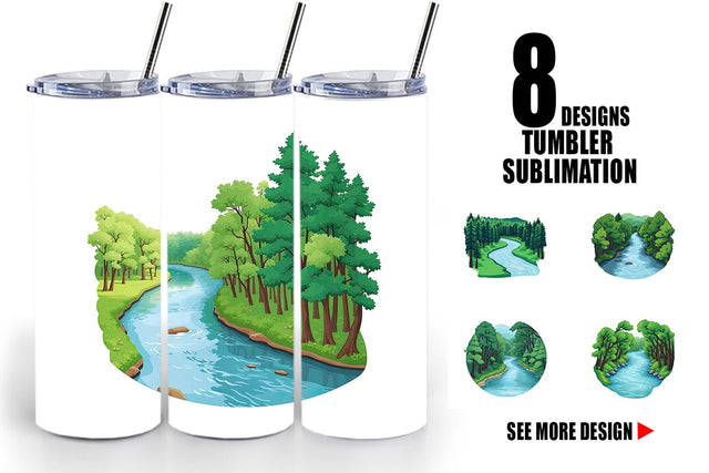 Tumbler Forest River Sublimation artnoy 