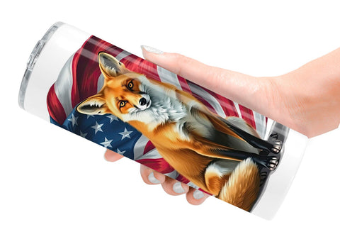 Tumbler Fox 4th of July Sublimation artnoy 
