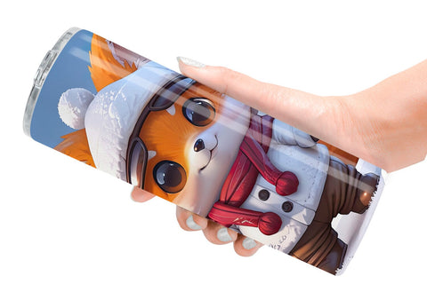 Tumbler Fox Christmas Sublimation artnoy 