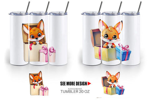 Tumbler Fox Gift Sublimation artnoy 
