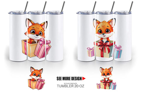 Tumbler Fox Gift Sublimation artnoy 