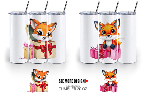 Tumbler Fox Gift Sublimation artnoy 