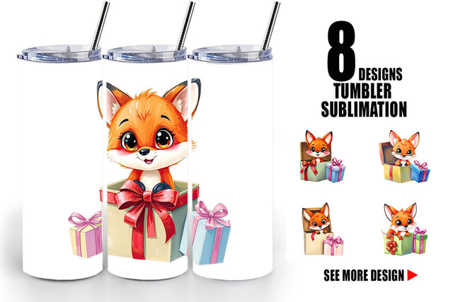 Tumbler Fox Gift Sublimation artnoy 