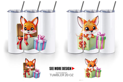 Tumbler Fox Gift Sublimation artnoy 