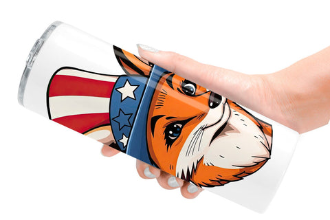 Tumbler Fox Patriotic Sublimation artnoy 