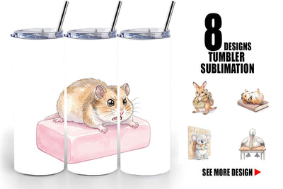 Tumbler Friday Burnout Animal Watercolor Sublimation artnoy 