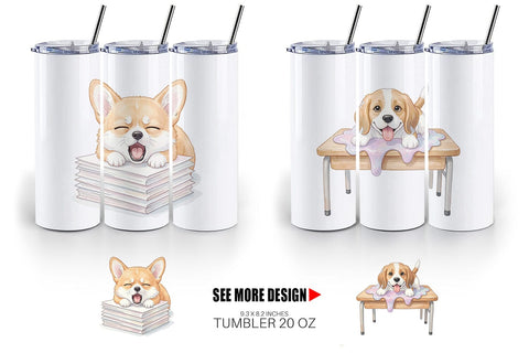 Tumbler Friday Burnout Animal Watercolor Sublimation artnoy 