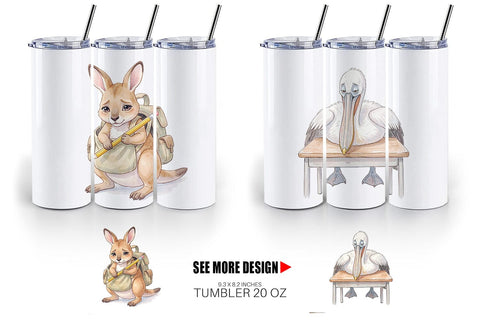 Tumbler Friday Burnout Animal Watercolor Sublimation artnoy 
