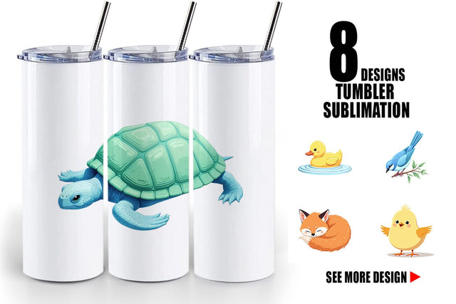 Tumbler Friendly Cute Animals Sublimation artnoy 
