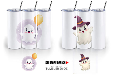Tumbler Friendly Ghosts Sublimation artnoy 
