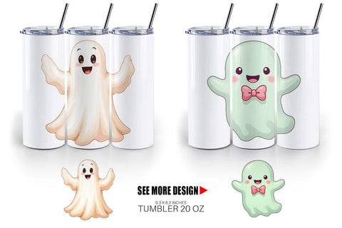 Tumbler Friendly Ghosts Sublimation artnoy 