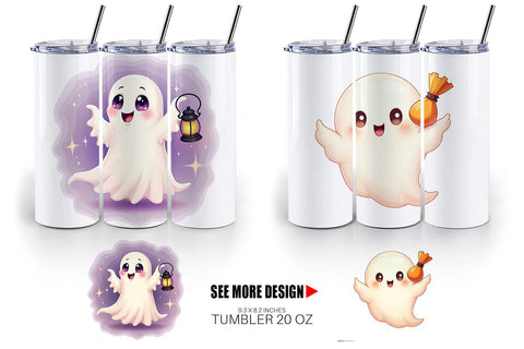 Tumbler Friendly Ghosts Sublimation artnoy 