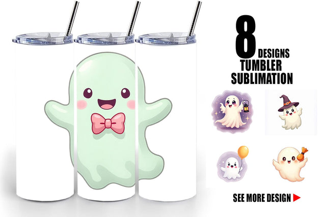 Tumbler Friendly Ghosts Sublimation artnoy 