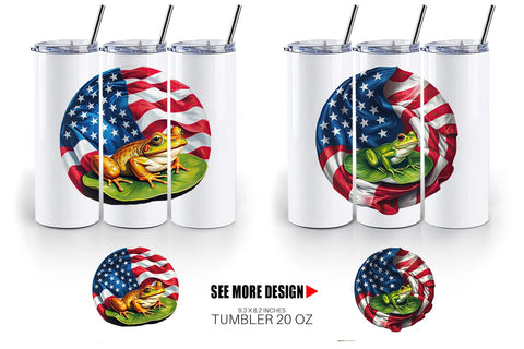 Tumbler Frog 4th of July Sublimation artnoy 