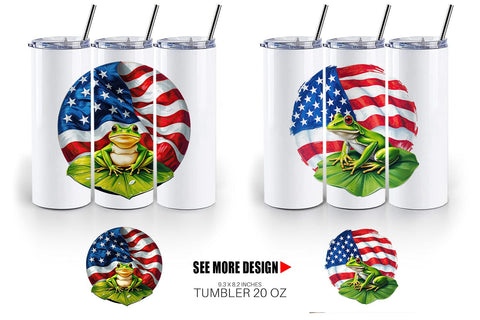 Tumbler Frog 4th of July Sublimation artnoy 