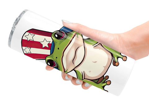 Tumbler Frog Patriotic Sublimation artnoy 