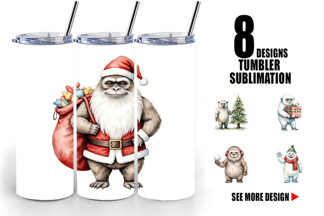 Tumbler Frosty Yeti Friends Sublimation artnoy 