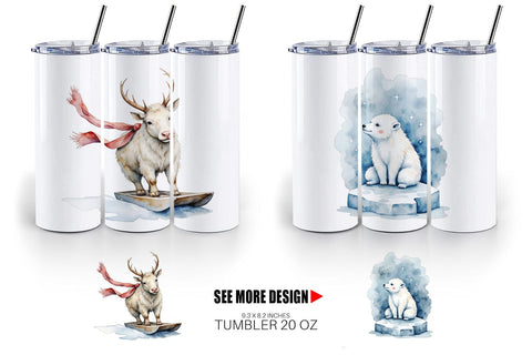 Tumbler Frosty Yeti Friends Sublimation artnoy 