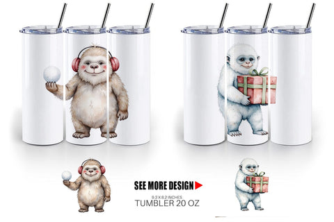 Tumbler Frosty Yeti Friends Sublimation artnoy 