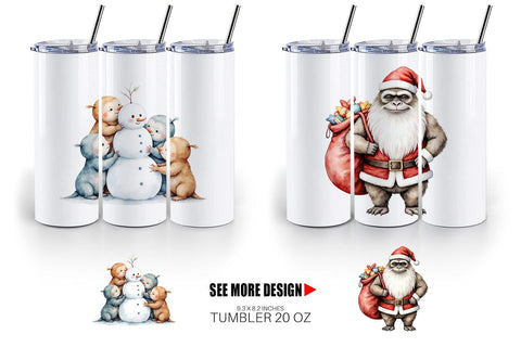 Tumbler Frosty Yeti Friends Sublimation artnoy 