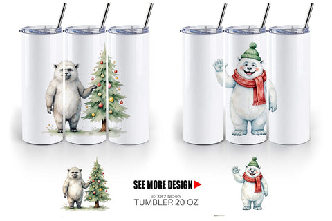 Tumbler Frosty Yeti Friends Sublimation artnoy 